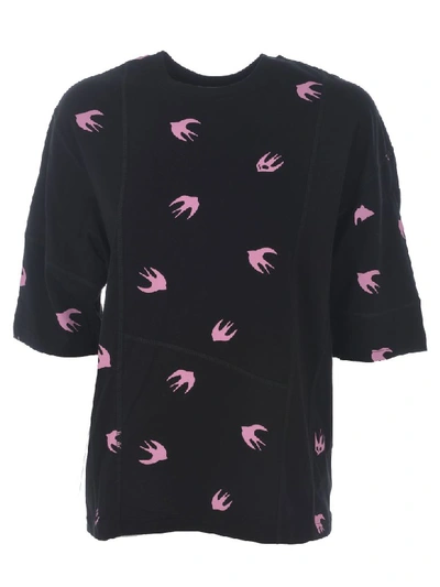 Mcq By Alexander Mcqueen Short Sleeve T-shirt In Nero/rosa