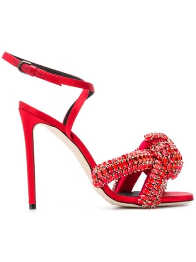 Marco De Vincenzo Embellished Knot Sandals - Red