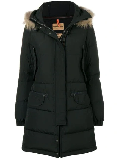 Parajumpers Long Puffer Jacket In Black