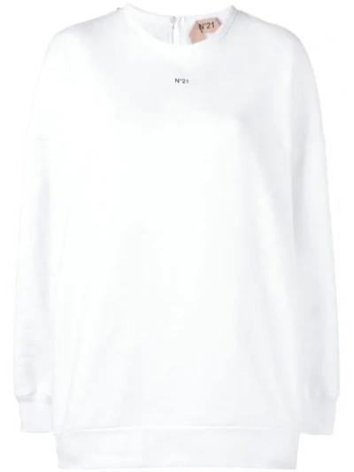 N°21 Nº21 Sequinned Back Sweatshirt - White