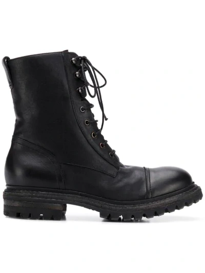 Del Carlo Lace-up Ankle Boots In Black