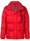 Bacon Concealed Fastening Padded Jacket - Red
