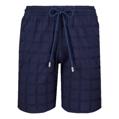 Vilebrequin Men Ready To Wear - Men Cargo Cotton Bermuda Shorts Carreaux - Bermuda Shorts - Bolide In Blue