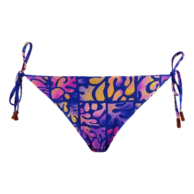 Vilebrequin Women Swimwear - Women Brief To Be Tied Bikini Bottom Phuket - Swimwear - Flore In Sea Blue