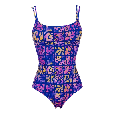 Vilebrequin Women Swimwear - Women Round Neckline One Piece Swimsuit Phuket - Swimwear - Feria In Blue