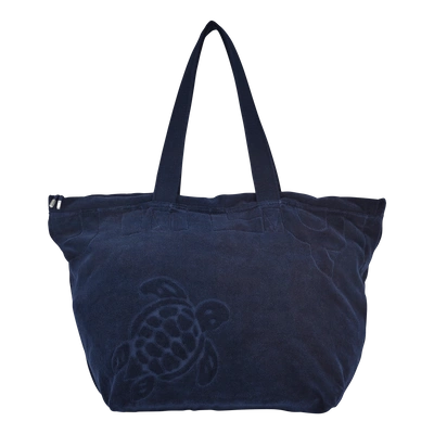 Vilebrequin Big Terry Cloth Beach Bag Jacquard Solid In Blue