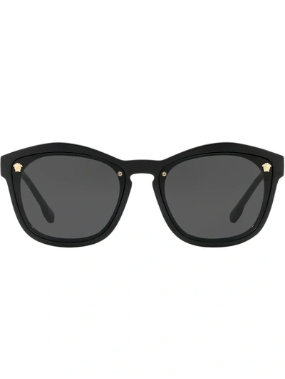 Versace Eyewear 方框太阳眼镜 - 黑色 In Black