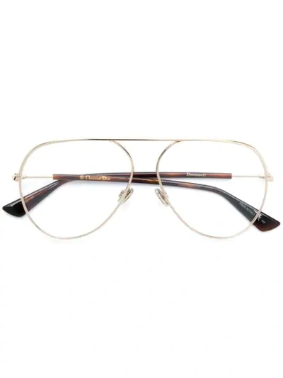Dior Aviator Shaped Glasses In Gold