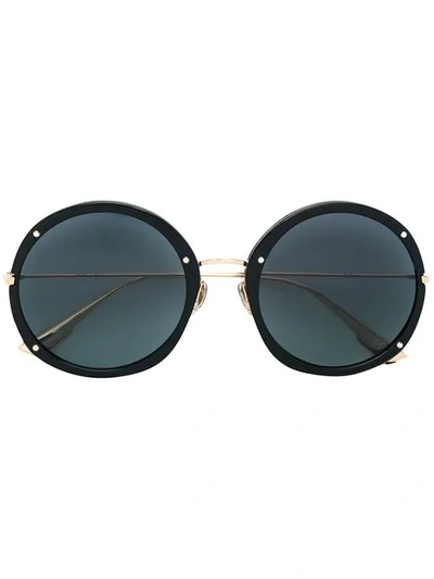 Dior Round Frame Sunglasses In Black