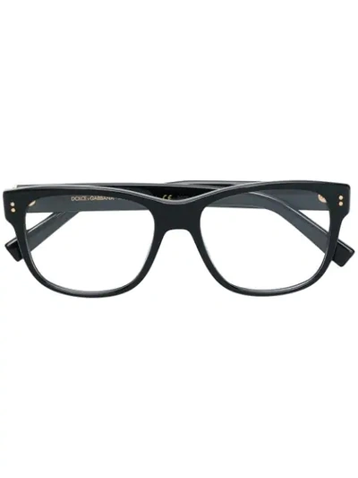 Dolce & Gabbana Eyewear 方形验光眼镜 - 黑色 In Black