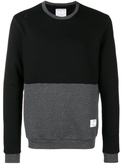 The Editor Colour Block Sweatshirt - Black