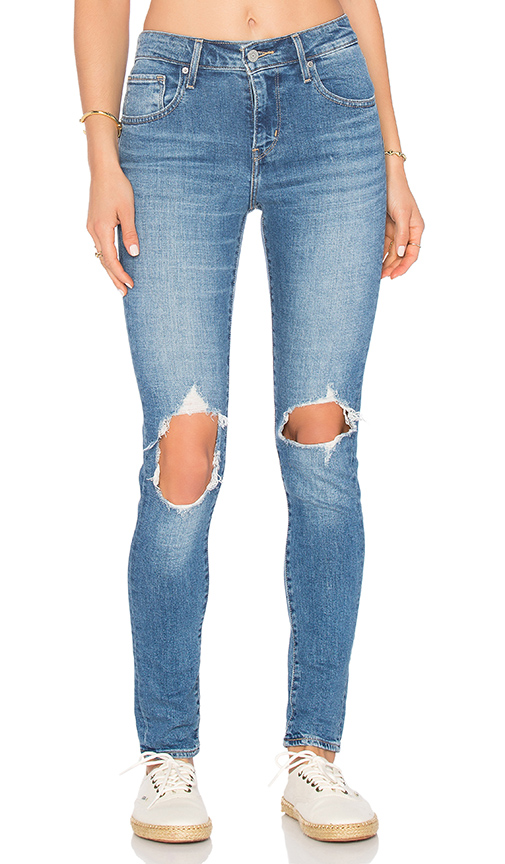 721 ripped high waist skinny jeans rugged indigo
