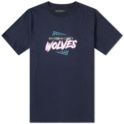 Raised By Wolves Vaporwave Tee In Blue