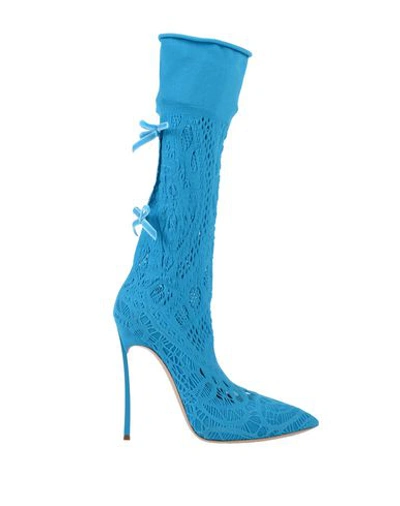 Casadei Knee Boots In Blue