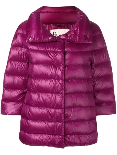 Herno Zipped Padded Jacket In Purple