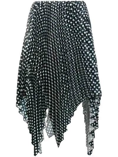 Richard Quinn Asymmetric Pleated Skirt In Black