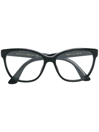 Gucci Square Cat-eye Glasses In Black