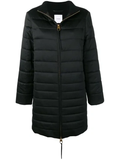 Agnona Zipped Padded Coat In Black