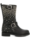 Albano Pearl Embellished Boots In Black