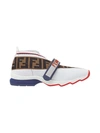Fendi Rockoko Ff Motif Inlay Sneakers In White & Multicolor