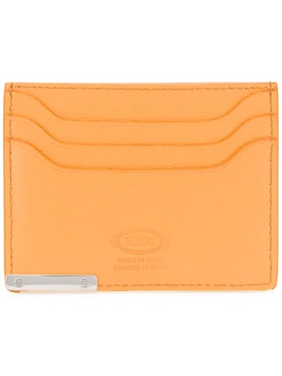 Tod's Logo Plaque Card Holder In Yellow