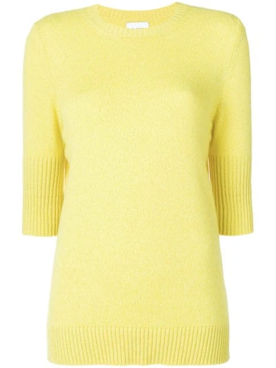 Barrie Crew Neck Knitted Top - Yellow