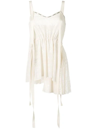 Loewe Printed Cotton-blend Lace Top In White