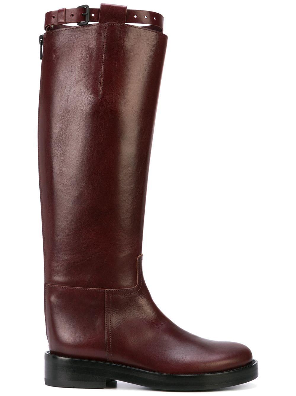 burgundy leather riding boots