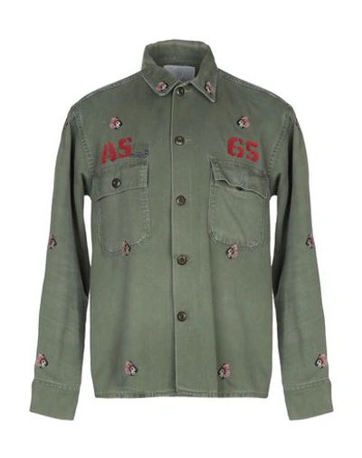 As65 Solid Color Shirt In Military Green