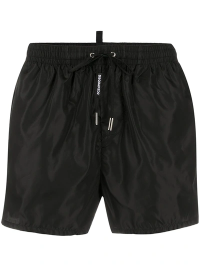 Dsquared2 Drawstring-waist Swim Shorts In Black