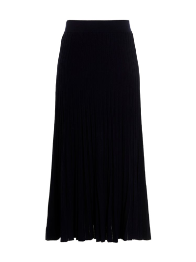 P.a.r.o.s.h. High-rise Pleated Maxi Skirt In Blue