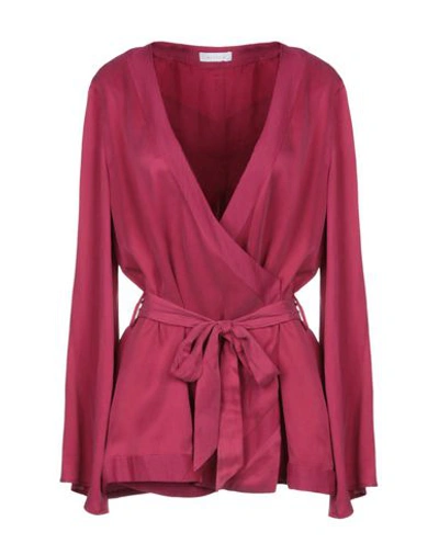 Intropia Solid Color Shirts & Blouses In Garnet