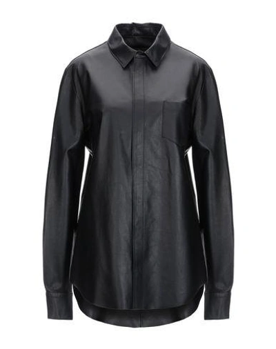 Space Style Concept Solid Color Shirts & Blouses In Black