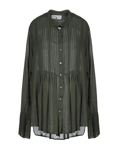Daniela Pancheri Solid Color Shirts & Blouses In Military Green