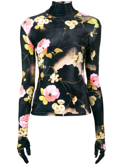 Richard Quinn Floral Print Jumper - Black