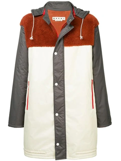 Marni Parka In Colour-block-optik In White