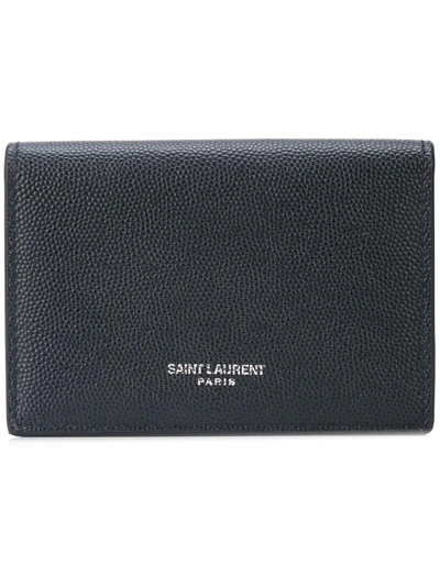 Saint Laurent Logo Wallet - Blue In Blue