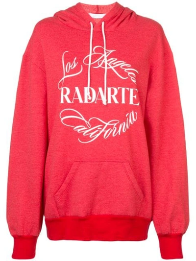 Rodarte Logo Print Hoodie In Red