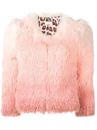 Mother Gradient Fluffy Jacket In Pink