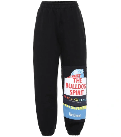 Vetements Printed Cotton-blend Trackpants In Black