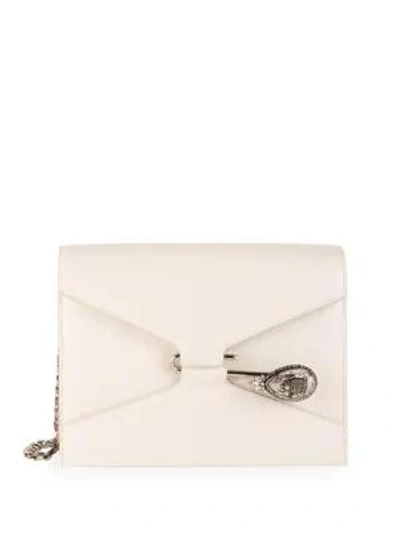 Alexander Mcqueen Pin Leather Crossbody Bag In Ivory