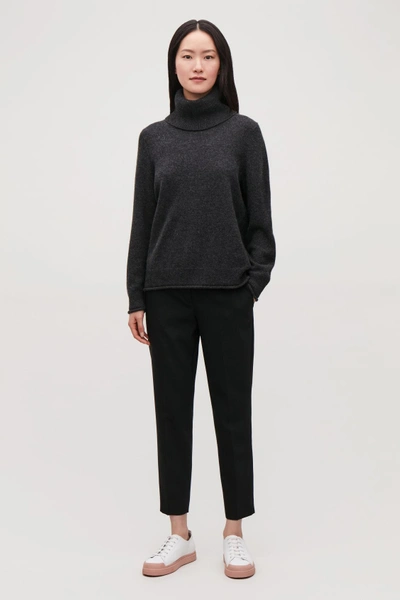 Cos Cashmere Roll-neck Jumper In Grey