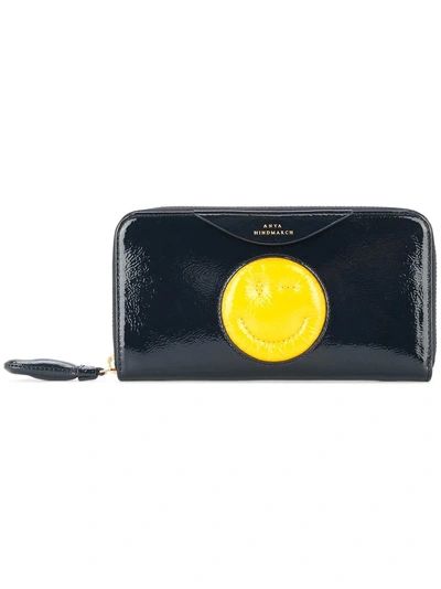 Anya Hindmarch Large Chubby Wink Wallet In Blue