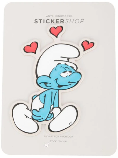 Anya Hindmarch Oversized Lovestruck Smurf Sticker In Multicolour