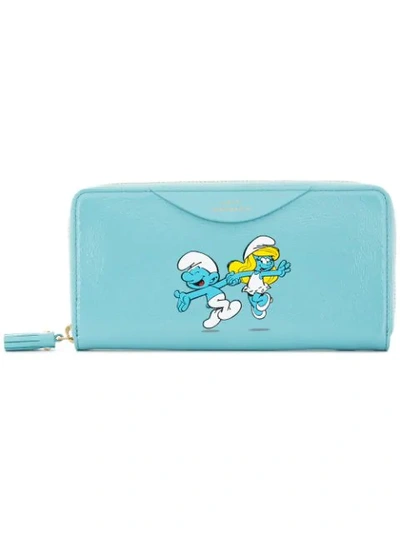 Anya Hindmarch Large Smurf Couple Wallet In Blue