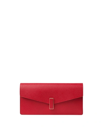 Valextra Iside Saffiano Leather Envelope Clutch Bag In Red