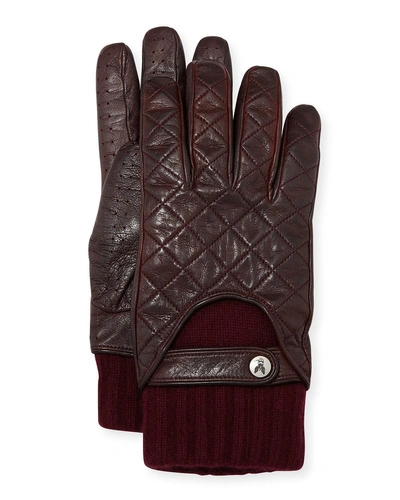 Christophe Fenwick Men's Vintage Cashmere-lined Lambskin Gloves In Dark Red