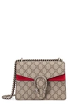 Gucci Mini Dionysus Gg Supreme Shoulder Bag - Beige In Beige Ebony/ Volcanic Red