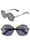 Dior Ama 58mm Special Fit Round Sunglasses - Dark Havana