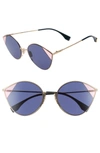 Fendi 60mm Cat Eye Sunglasses - Gold/ Blue